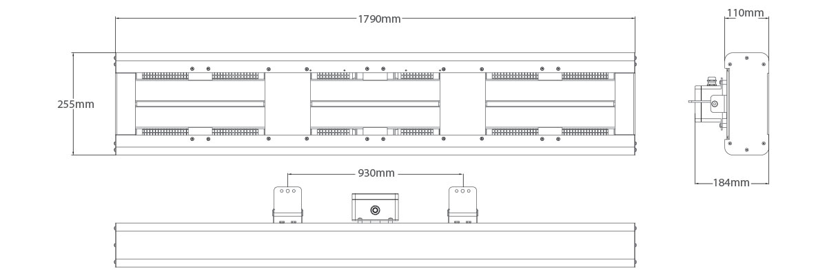 18kW Industrial infrared heater dimensions